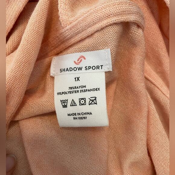 Shadow Sport NWT Pastel Peach Lightweight Soft Transitional Hoodie Sweatshirt 1X - Picture 5 of 6